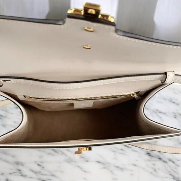 NWT Authentic  Gucci Stone Color Sylvie large Top Handle Bag - Picture 4 of 13